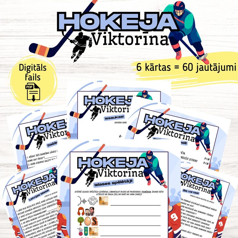Spēle "Hokeja viktorīna", digitāls PDF fails